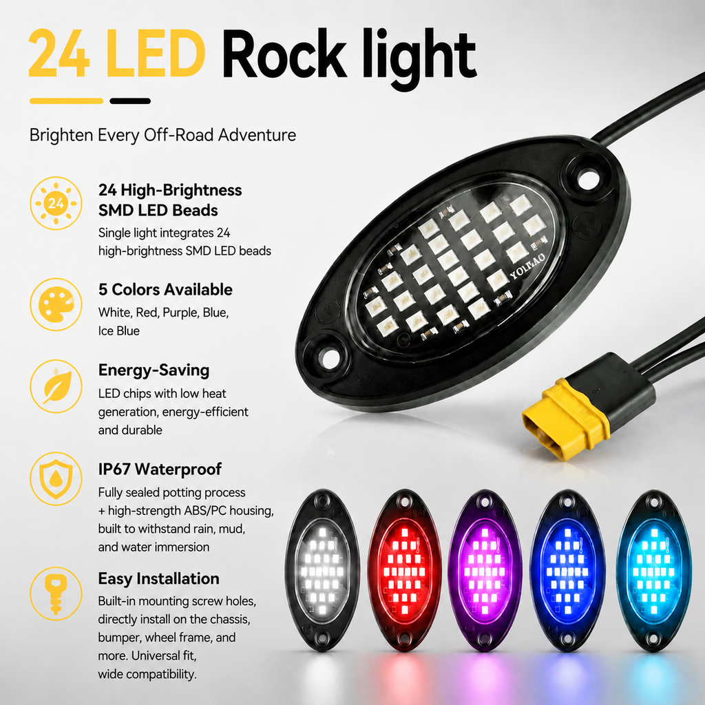 Rock light with battery pack